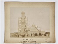 ANTIQUE PHOTOGRAPH - PUMPING STATION PERRY N.Y.
