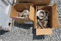 LOT OF TWO BOXES OF OLD BARN AND GARAGE HARDWARE