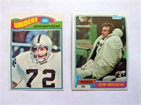 2 John  Matuszak Topps Cards 1977 & 1981