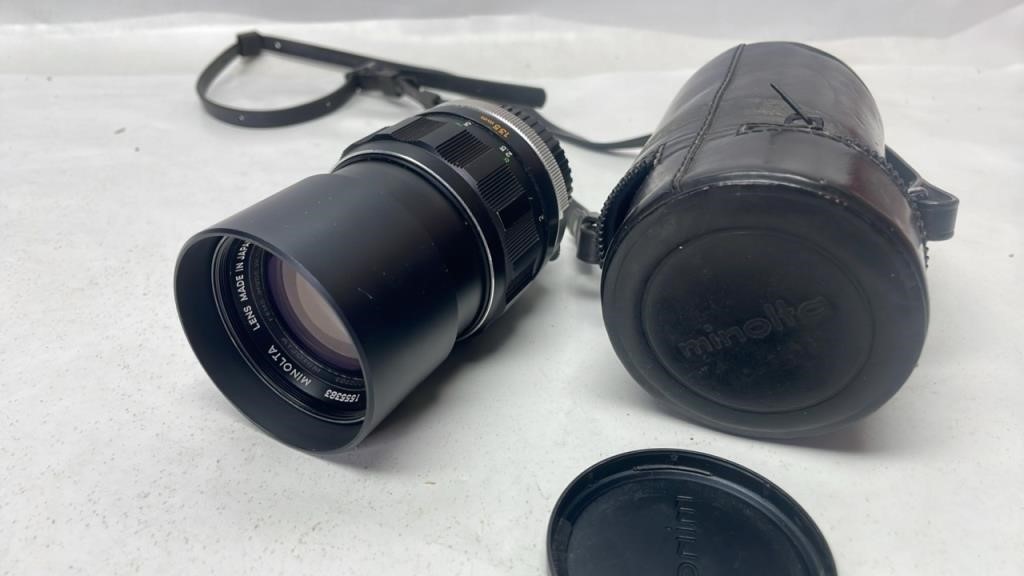 Vintage Minolta Film Camera Lens with Case