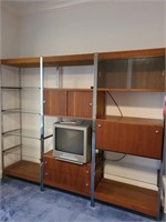 Mid century modular bookshelf & TV. Bedroom 2