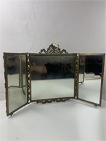 Tri Fold celluloid mirror, very ornate