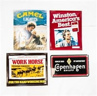 Vintage Collector Tobacco Ad Signs - Tin - 4 Pack