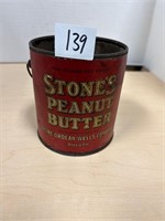 2LB Vintage stone's Peanut butter tin/pail