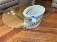 VINTAGE UNUSUAL GLASS COFFEE TABLE