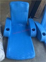 Blue pool floatation chair