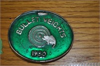 1980 Bullet Weights belt buckle