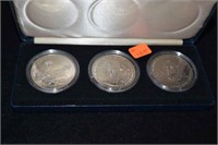 (3) $5 War Hero Coins, Silver