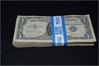(100) $1 Silver Certificates from 1957, 1957A,