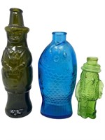 Unique Grouping Of Vintage Glass Bottles