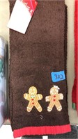 New set of 2 gingerbread man hand towels