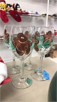 Set of 4 gingerbread wine glasses