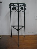 Vintage Tall Metal Green Ornate Plant Stand
