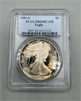1991-S Proof PCGS PR69DCAM $1 Silver American Eagl