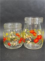 Vintage Arcoroc Spice of Life Glass Jar Pair