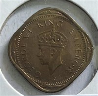 1943 India 2 Annas square Coin
