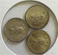 (3) 1944D Philippinnes 10 Centavos Silver
