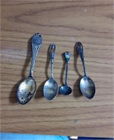 4 Sterling collectible spoons Minnehaha Falls