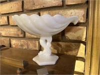 VTG WESTMORELAND MILK GLASS COMPOTE