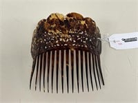 Tortoise Shell Pierced Carved Hair Comb