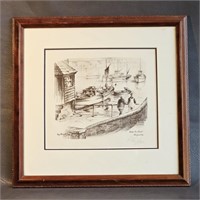 Signed Artist's Print -Stringfellow -vintage frame