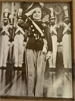 Vintage shirley temple Military photo in frame