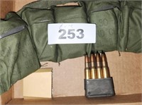6 CLIPS- 8  .30 CAL CARTRIDGES IN MILITARY BELT