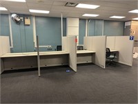 lot of (4) cubicles with desk and electrical