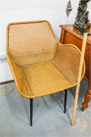Wicker Style Chair on Metal Base