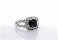David Yurman Petite Albion Onyx, Diamond Ring