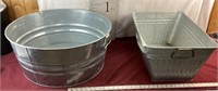 Two Galvanized Tubs
