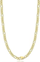 14k Gold-pl 5.5mm Figaro Chain Necklace