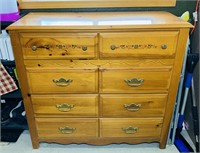 8 Drawer Pine Dresser, 45.5” x 18” d x 42” h,