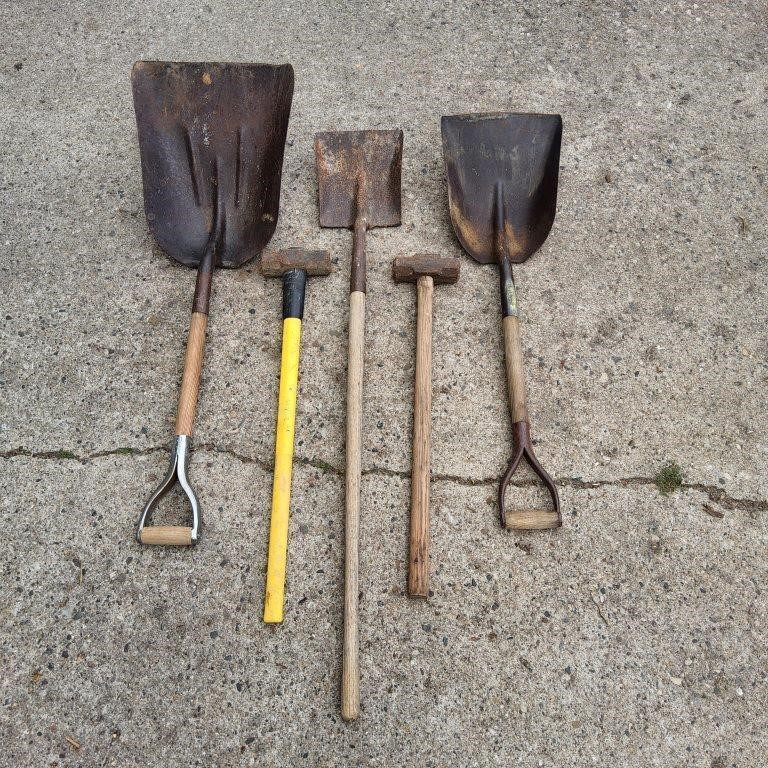 YD 5Pc Sledge hammers Shovels