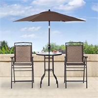 Outsunny Large Patio Umbrella Brown