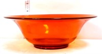 Amberina flared edge glass bowl