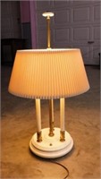 Mid Century 3 column table lamp w/ fluted shade,
