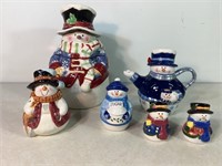 Christmas Cookie Jar, Pitcher,Sugar,Salt & Pepper