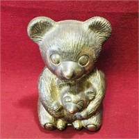 Metal Teddy Bears Coin Bank (5" Tall)