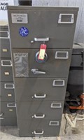 Molser 5-Drawer Locking Filing Cabinet 58"x21"x30"