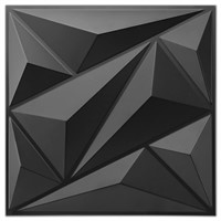 Art3dwallpanels 33Pk 3D 12x12 Diamond  Black