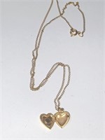 Marked 1/20 12K GF Heart Necklace- 1.9g