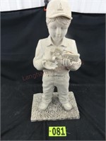 Resin Stature of Boy holding McCormick Farmall Tra