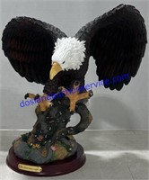 Solid Resin The American Eagle Sculpture On Wood