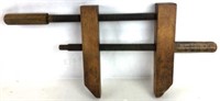 Vintage 12" Wood Hand-screw Clamp