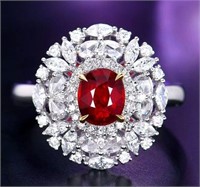 1.42ct pigeon blood ruby ring in 18k gold