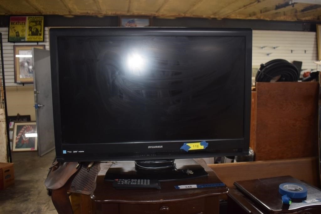 27" Sylvania TV on Stand w/ Remote     Works