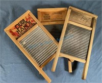 Group of three antique washboards