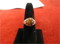 Sterling Silver Ring. Blood stone. Hallmark stampe