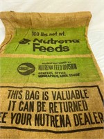 Vintage burlap 100 pound Nutrena feeds